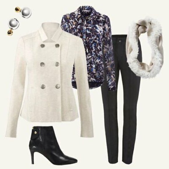 Cabi Starry Night Print Ruffle Button Up Blouse Top Womens Size M Chiffon Career - Picture 2 of 8